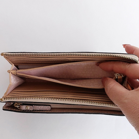 ♠️Kate Spade Anita Rose Gold Leather Zip Around Long Continental Wallet - Picture 10 of 12